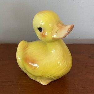 Vintage Yellow Duckling Ceramic Figurine